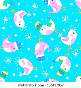 Cute birds fall in love. Vector illustration.
