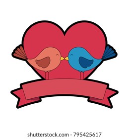 cute birds with hearts
