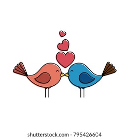 cute birds with hearts