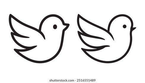 a cute bird's icon vector illustration, white background 