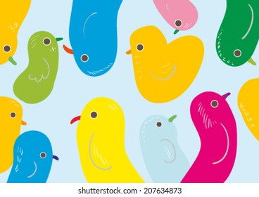 Cute birds illustration