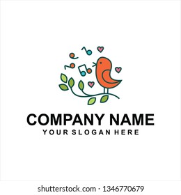 cute birds logo vector