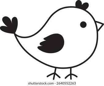 Cute birds Outline minimal vector illustration nature silhouette perched birds hand drawn line art decorative element calm composition simple style