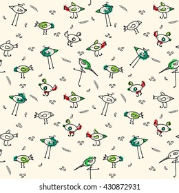 Cute birds. Pattern for kids