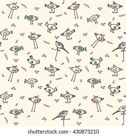 Cute birds. Pattern for kids
