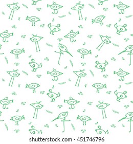 Cute birds. Pattern for kids