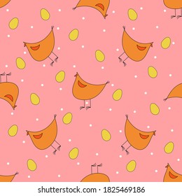 Cute birds Seamless Pattern  Background.  for textile, wrapping, wallpapers, etc. Vector illustration.