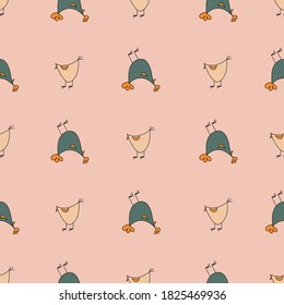 Cute birds Seamless Pattern  Background.  for textile, wrapping, wallpapers, etc. Vector illustration.