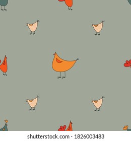 Cute birds Seamless Pattern  Background.  for textile, wrapping, wallpapers, etc. Vector illustration.