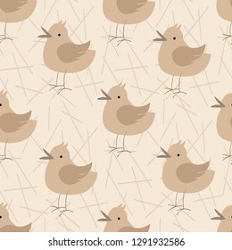 cute birds seamless pattern for kids vector neutral