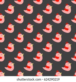 Cute birds seamless pattern vector illustration cartoon colorful