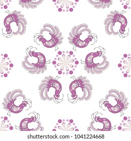 Cute birds. Seamless vector pattern.