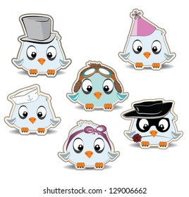 cute birds set