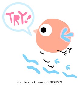 cute birds with speech bubble  TRY.  vector eps.10