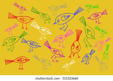 Cute birds in vector