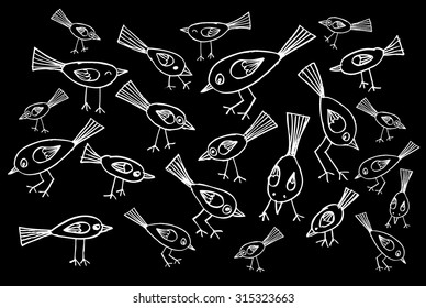 Cute birds in vector