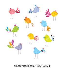 cute birds vector