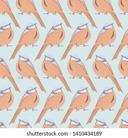 Cute Birds Vector Seamless Pattern
