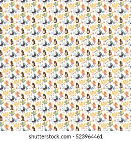 Cute birds vector set.