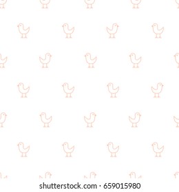 Cute Birds in white background. Seamless vector pattern with animal. Endless texture for baby swaddle blankets, bibs, bed linen, body, fabric, paper, scrapbook 