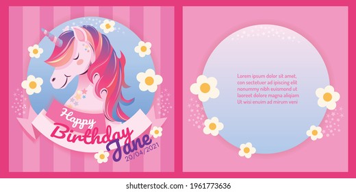  cute birthday background illustration design for birthday card