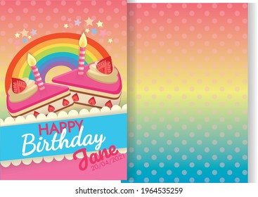  cute birthday background illustration design for birthday card