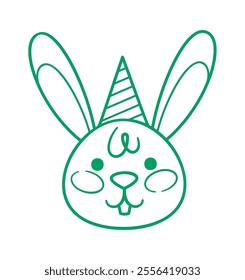 Cute birthday bunny head scribble