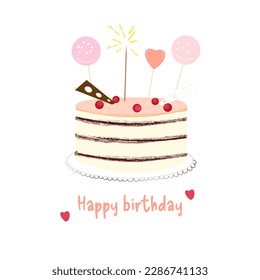 cute birthday cake with decorations