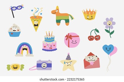 Cute Birthday Character in flat design