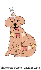Cute birthday dog wrapped garland