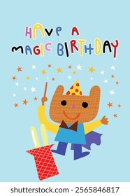 cute birthday greeting card design