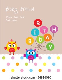 cute birthday owl doodle