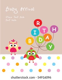 cute birthday owl doodle