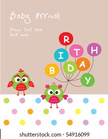 cute birthday owl doodle