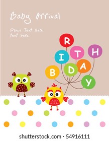 cute birthday owl doodle
