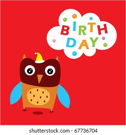 cute birthday owl doodle