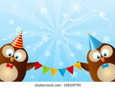 Cute Birthday owls for Your design