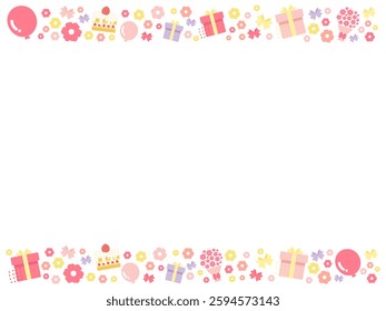 Cute birthday party frame illustration
