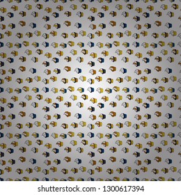 Cute birthday pattern on black, white and yellow. Seamless cupcake, fairy cake. For food poster design. Vector.