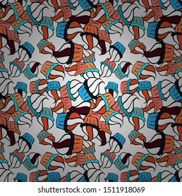 Cute birthday pattern on blue, black and white. Seamless amazing festive cakes and tasty cupcakes of unusual design. Vector.