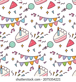 Cute Birthday Seamless Pattern Suitable for Gift Box Wrapping Paper Pattern