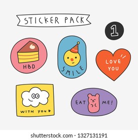 Cute birthday stickers