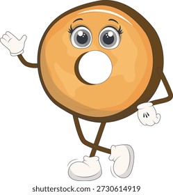 Bonito Biscoito Cookie Personagem. Isolado em Fundo Branco. Ilustração vetorial em estilo de desenho animado.