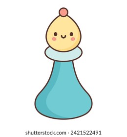 Cute Bishop chess piece vector illustration