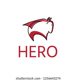 cute bison in cloak hero vector design template