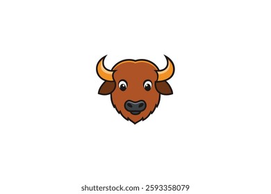 A Cute bison head vector illustration