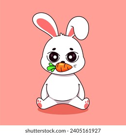 Ilustración de vectores de caricaturas de zanahoria mordaz. Vector Premium aislado