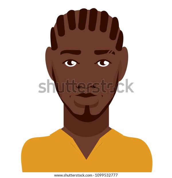 Cute Black African American Man Hair Stock Vektorgrafik