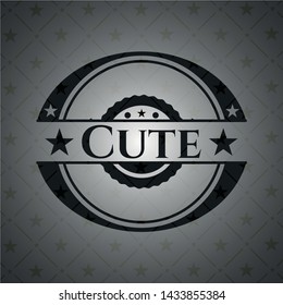 Cute black badge. Vector Illustration. Detailed.