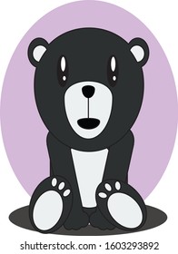 cute black bear animal sticker